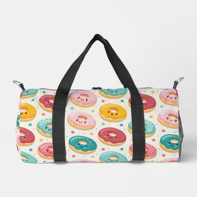 Donut Pattern Duffle Bag (Front)