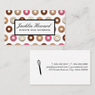 Donut Pattern Whisk Baker Business Card