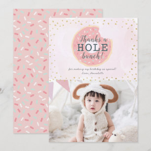 Donut Photo rose Carte de remerciements d'annivers