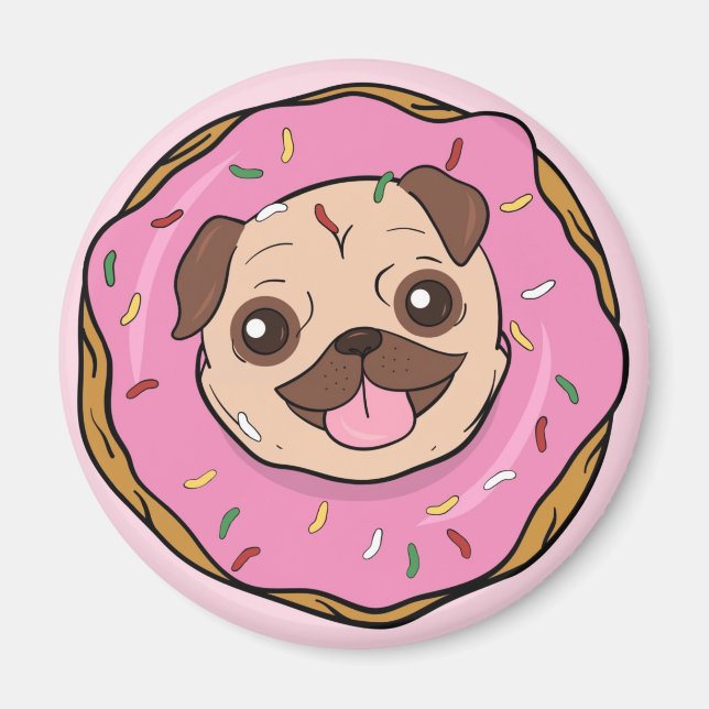 Donut Pug Magnet (Front)