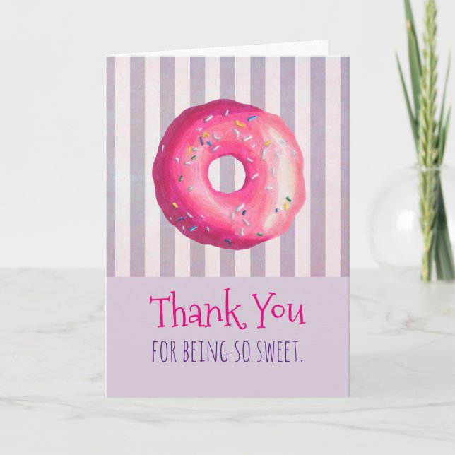 Donut rose Avec Saupoudrer De Merci (Devant)