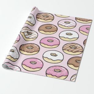 Donut seamless pattern wrapping paper