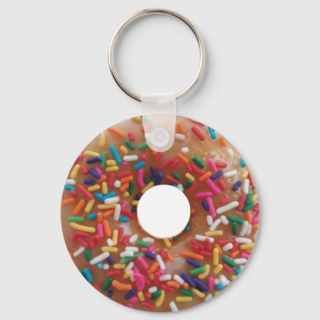 Donut Sprinkles Colorful Fun Pastry Keychain (Front)