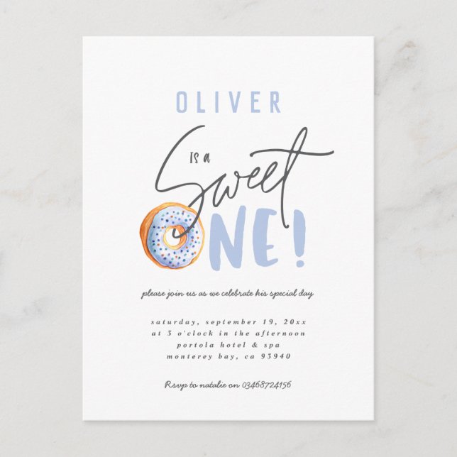 Donut sucré une invitation de 1er anniversaire (Devant)