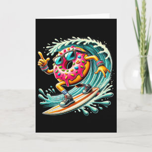 Donut Surfing Surfer Donut Lover Surfboarder  Card
