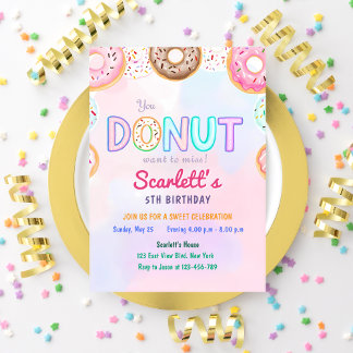 Donut Thématique 5e Anniversaire Fête Invitation
