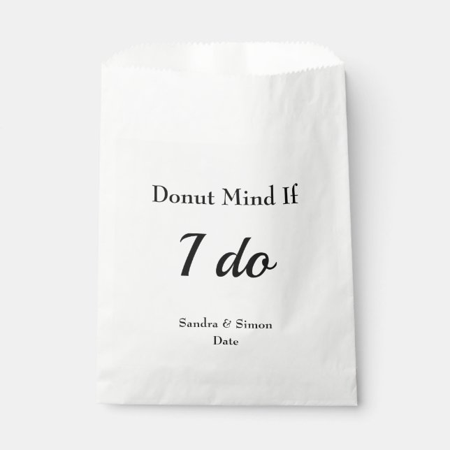 Donut Themed Wedding Favor Bags (Front)