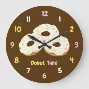 Donut Time – Colorful Donuts Large Clock