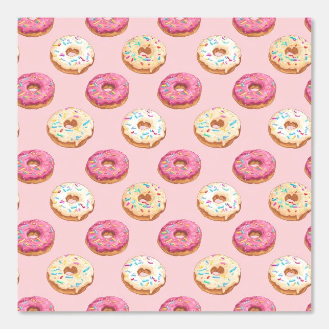 Donut Wallpaper | Fun Food Pattern Wall Covering  (Front)