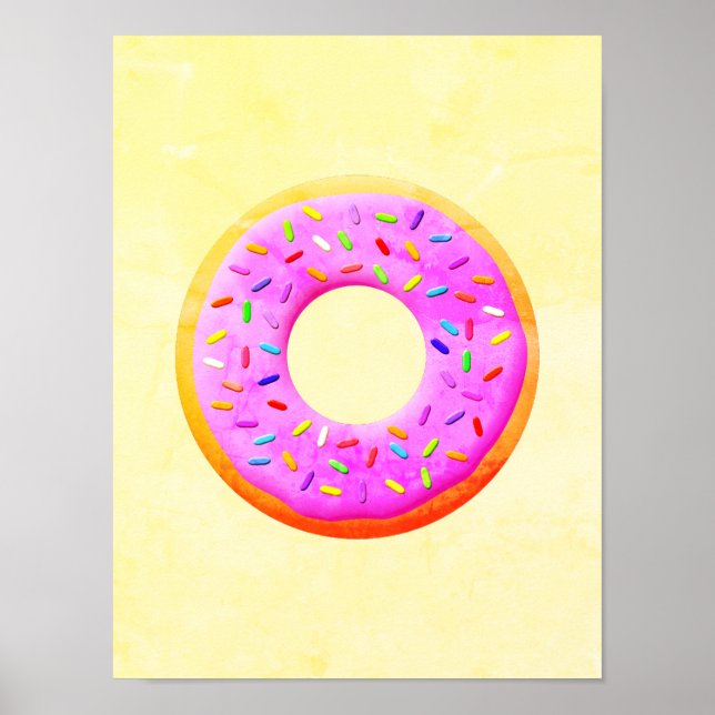 Donut With Sprinkles Drawing Poster (Front)