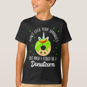 Donutcorn Funny Cute Donut Unicorn Irish St Patric T-Shirt