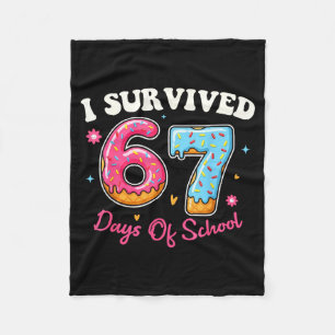 Donuts 67th Day Of School Funny 67 Days Of School  Fleece Blanket