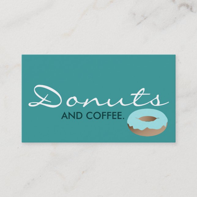 DONUTS and COFFEE. (colour customizable) Business Card (Front)