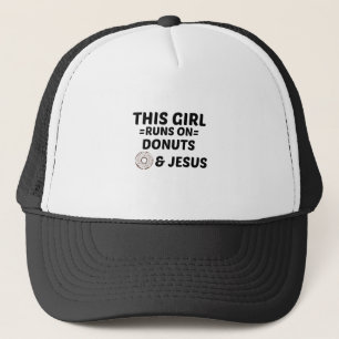 DONUTS AND JESUS TRUCKER HAT