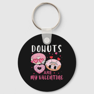 Donuts Are My Valentine Mens Womens Boys Funny Val Keychain