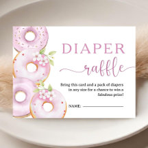 Donuts Baby Shower Girl Pink Diaper Raffle