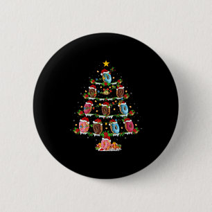 Donuts Christmas Tree Lights Funny Fast Food Donut 2 Inch Round Button