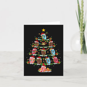 Donuts Christmas Tree Lights Funny Fast Food Donut Card
