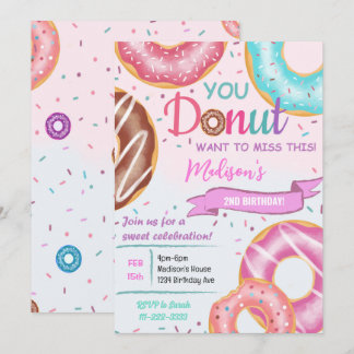 Donuts colorés Invitation Anniversaire