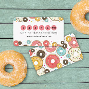 Donuts Colorful Pattern Loyalty Card