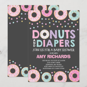 Donuts Et Diapeurs Invitation Baby shower