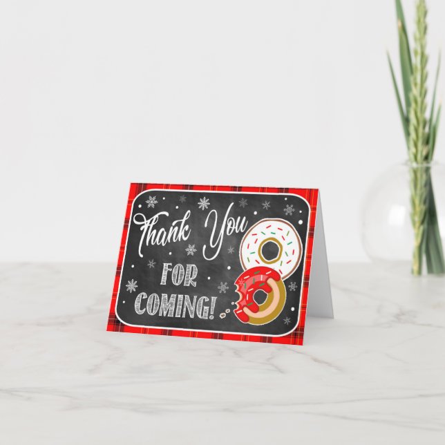 Donuts Et Pyjamas Carte de remerciements De Noël (Devant)