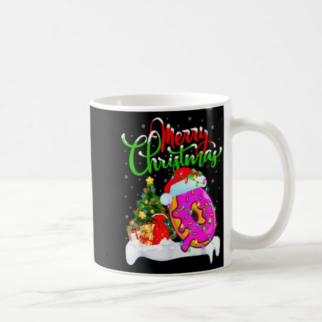 Donuts Food Lover Xmas Decorations Santa Donuts Ch Coffee Mug (Right)
