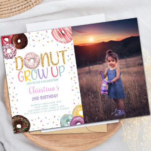 Donuts Invitations d'anniversaire avec photo
