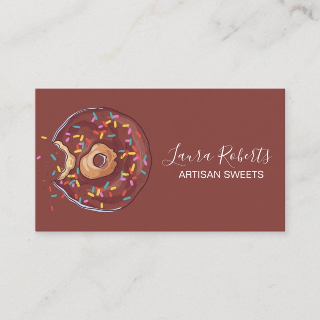 Donuts modernes Carte de visite de boulangerie Art (Devant)