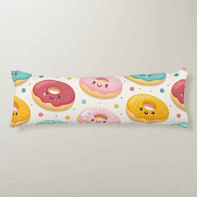 Donuts Pattern Body Pillow (Front)