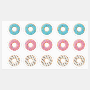 Donuts pink blue and bites cream 3x set
