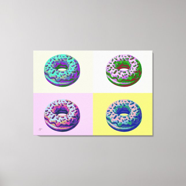 Donuts Retro Style Pop Art  Canvas Print (Front)