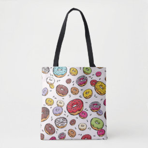 Donuts seamless pattern tote bag