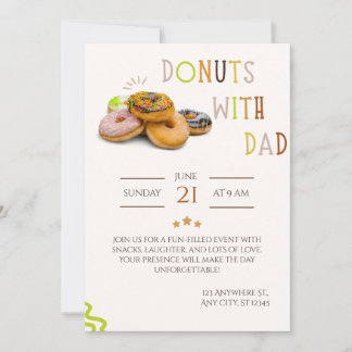 donuts with dad invitation Sweet father's day 