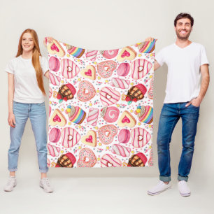 Donuts With Sprinkles Pattern  Fleece Blanket