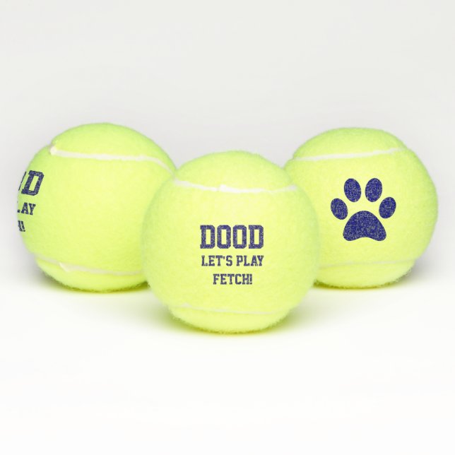 "Dood Let's Play Fetch" Pet Dog Cat Toy  Blue Tennis Balls (Multi)