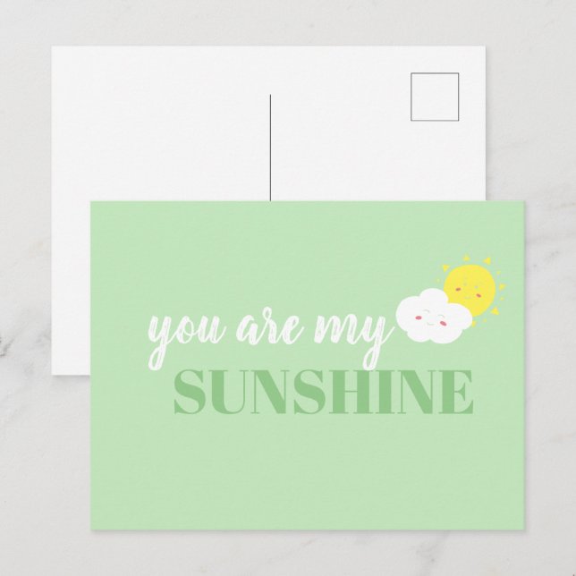 Doodé Vous Êtes Ma Carte Postale Vert Sunshine (Devant / Derrière)