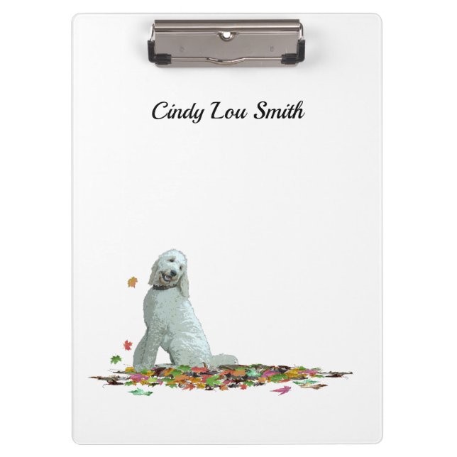 Doodl Dog In Leaves Clipboard (Front)