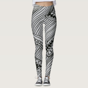 Doodle 1A Black Light Gray Leggings