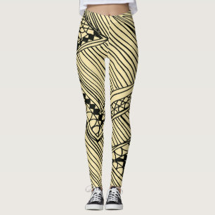 Doodle 1A Leggings Noir Ivoire