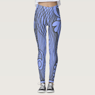 Doodle 1E Black Light Blue Leggings
