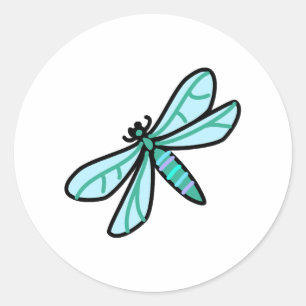 doodle a Dragonfly Classic Round Sticker