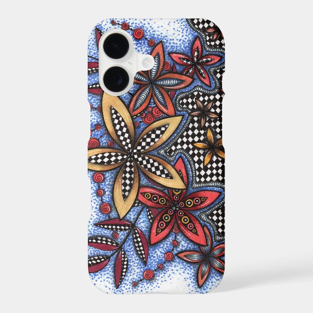 Doodle Abstract Floral iPhone Case (Back)