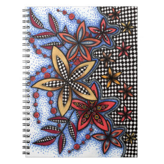 Doodle Abstract Floral Spiral Notebook