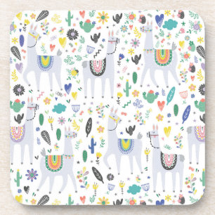 Doodle Alpaca Pattern Coaster