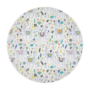 Doodle Alpaca Pattern Cutting Board