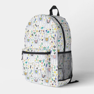 Doodle Alpaca Pattern Printed Backpack
