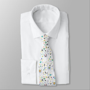 Doodle Alpaca Pattern Tie