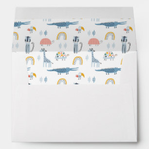 Doodle Animal Fun Pattern Envelope