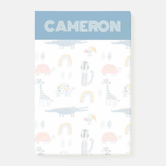 Doodle Animal Fun Pattern Post-it Notes (Front)